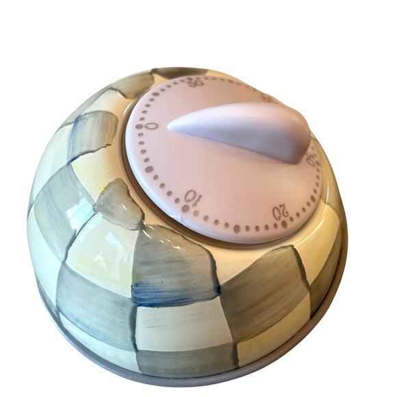 Brand New Mackenzie-Childs Sterling Check Kitchen Timer - Picture 7 of 10